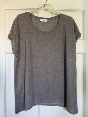 Vince Camuto Heather Gray Short Sleeve Crewneck Tee